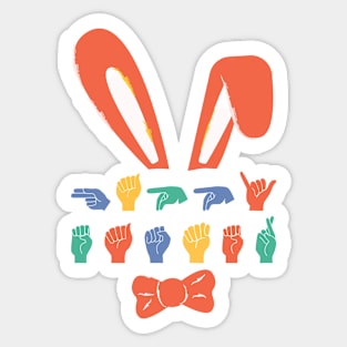 ASL Happy Easter IV - Cute Easter Sticker